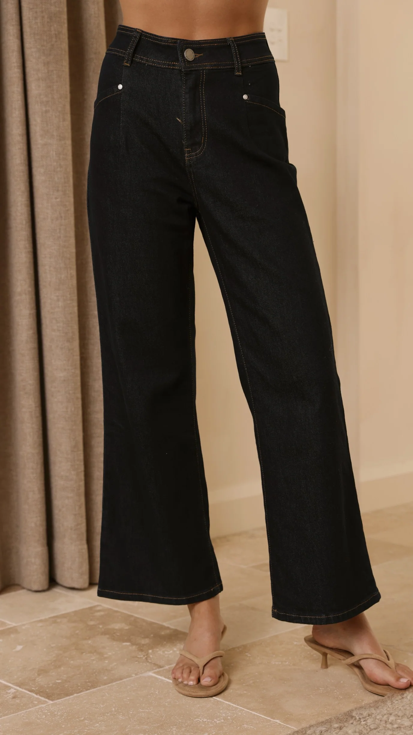 Zayleigh Straight Leg Jeans - Dark Denim - Image 5