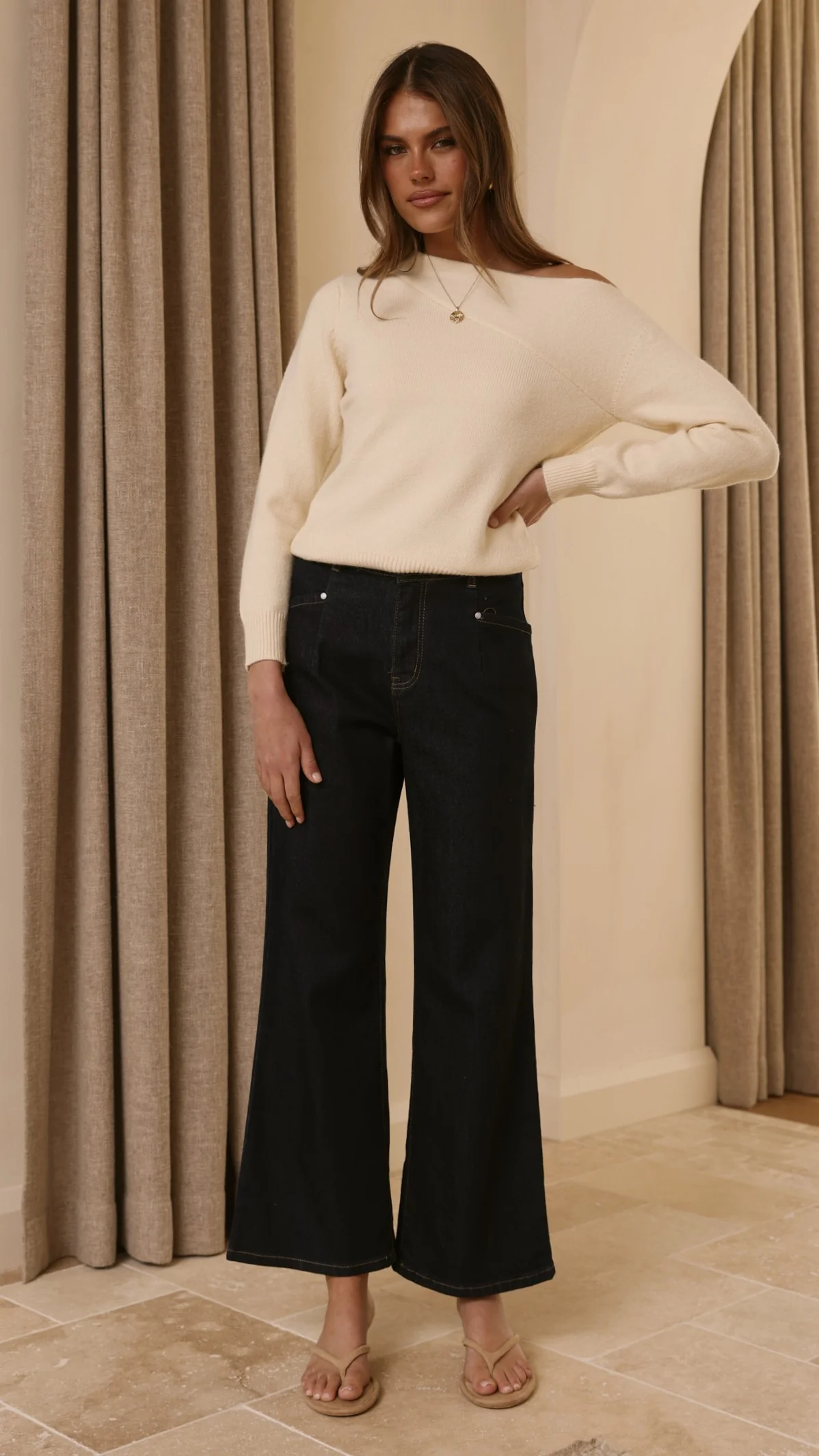 Zayleigh Straight Leg Jeans - Dark Denim - Image 9
