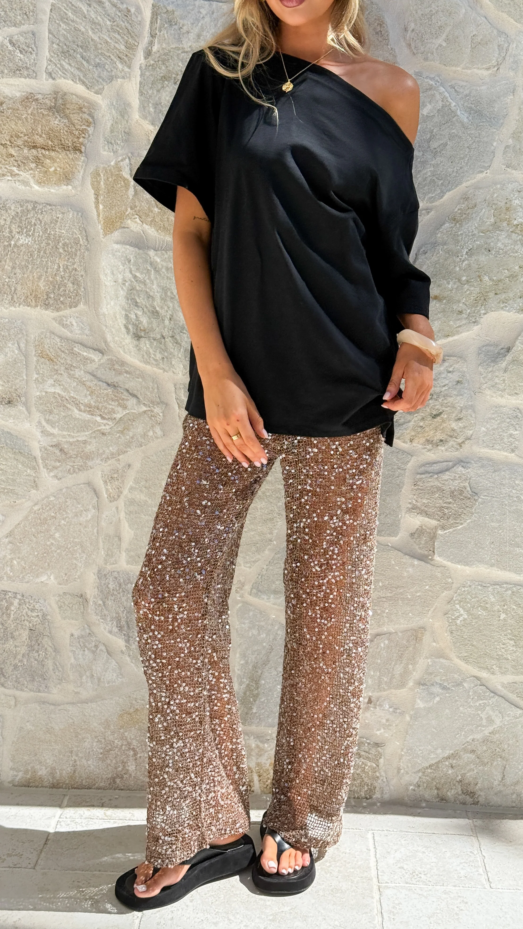 Zinnia Sequins Pant - Mocha - Image 6
